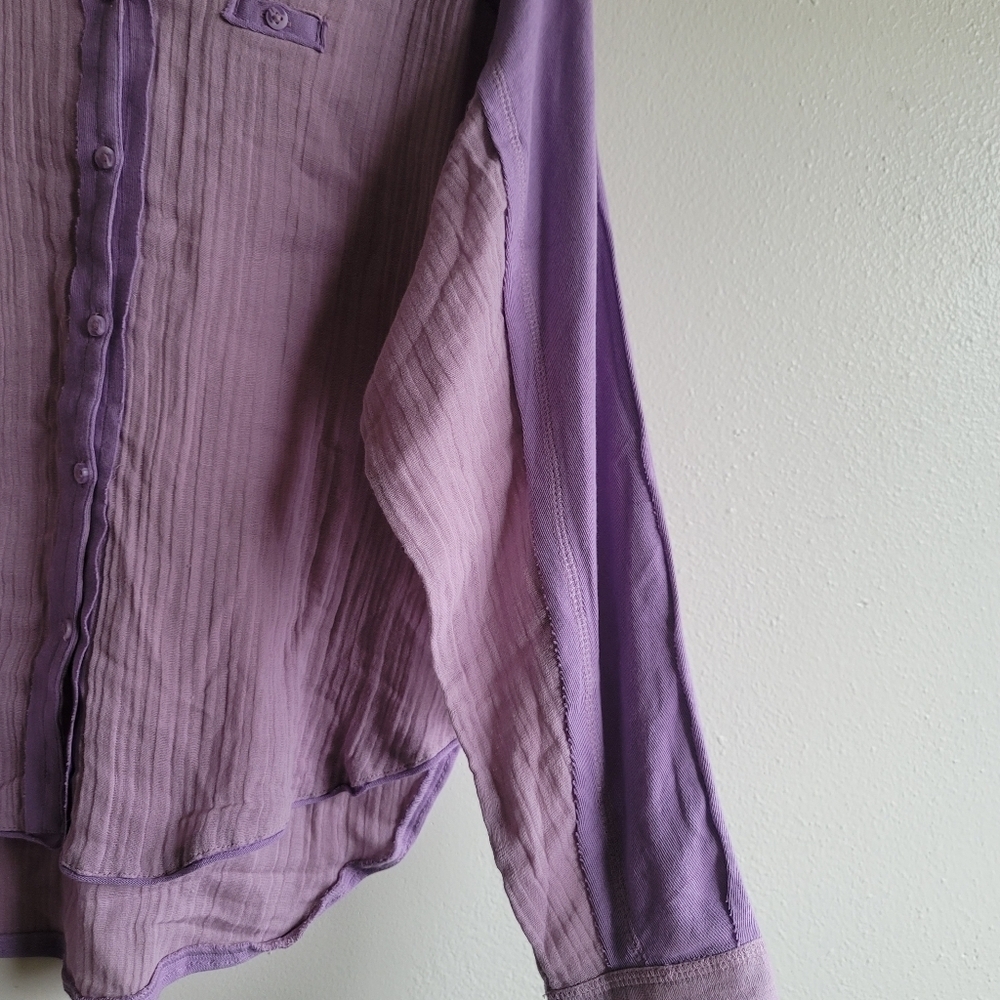 Urban Outfitters, Out From Under, Lightweight Button Up Blouse, Lilac, Size XS - Picture 6 of 7